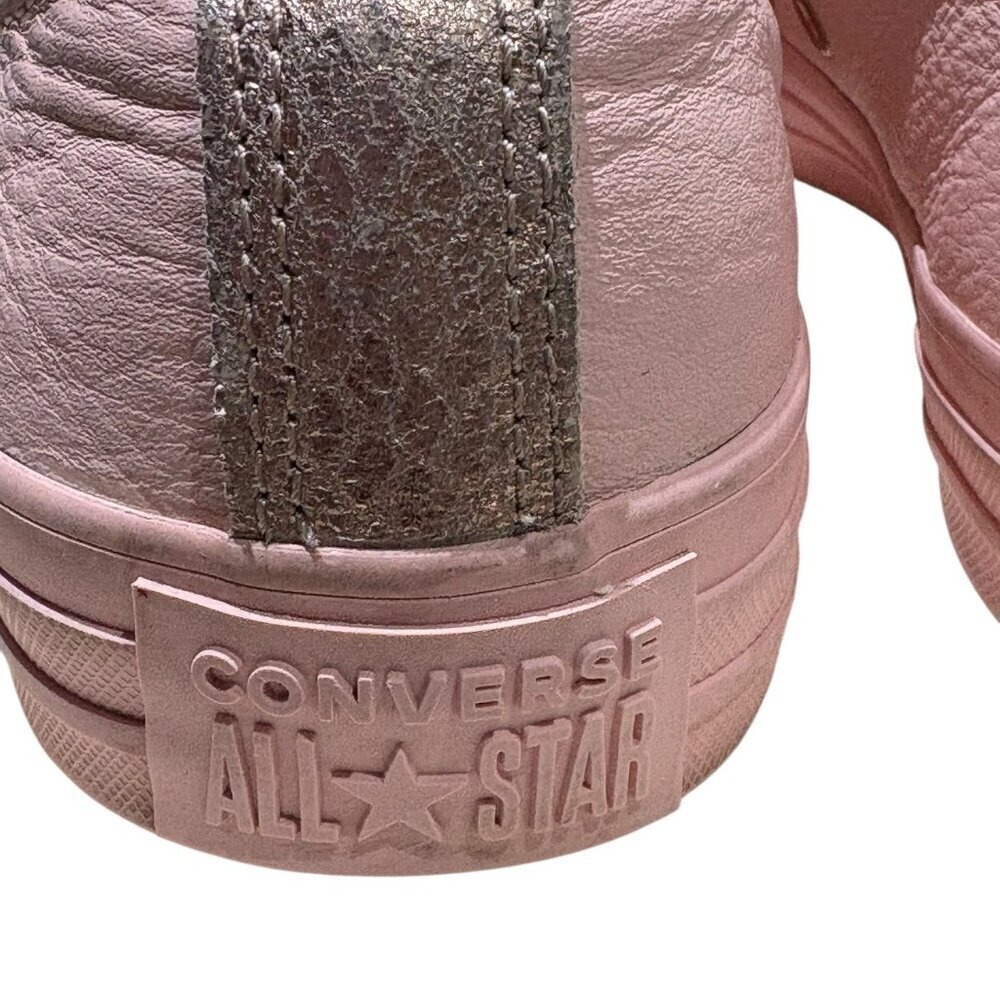 Converse Chuck Taylor All Star Low Pink Leather Rose Gold Accents Size 7 - Picture 8 of 10